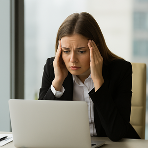 concerned marketing woman